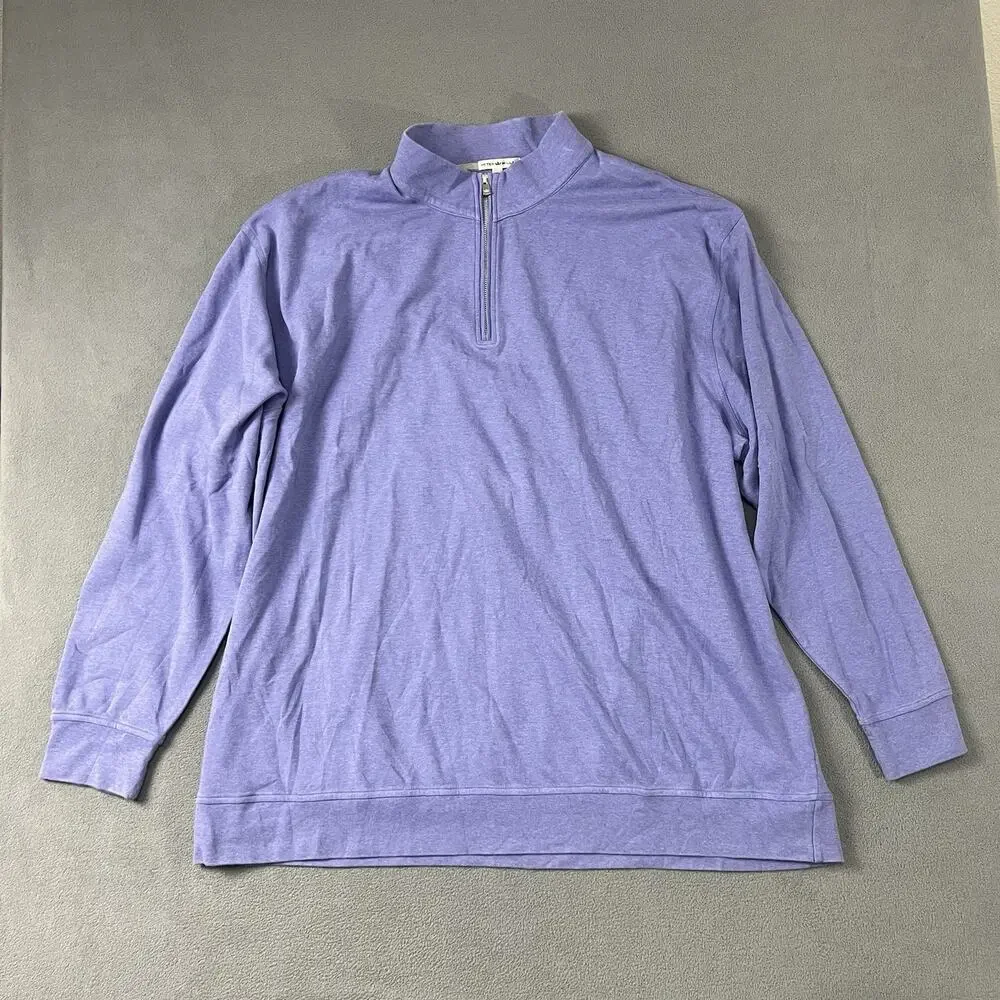 Peter Millar Sweater Mens Size 4XLT Purple Perth 1/4 Quarter Zip Golf Pullover